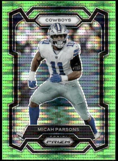 2023 Panini Prizm Football Neon Green Pulsar Micah Parsons #78