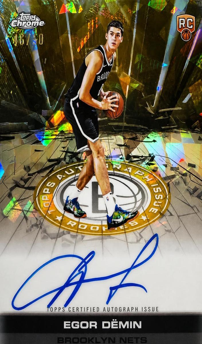 2025 Topps Chrome Sapphire Basketball Gold Egor Demin #TAIR-ED