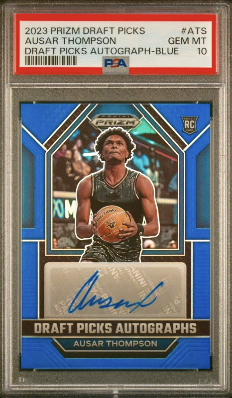 2023 Panini Prizm Draft Picks Basketball Blue Ausar Thompson #DPA-ATS PSA 9