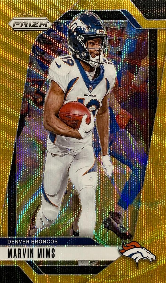 2024 Panini Prizm Football Gold Wave Marvin Mims #88 PSA 8.5