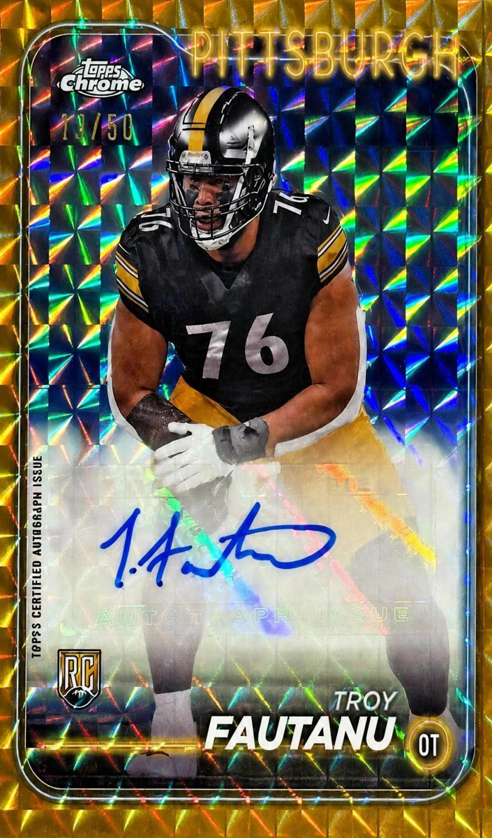 2024 Topps Chrome Football Gold Geometric Refractor Troy Fautanu #RA-TFA