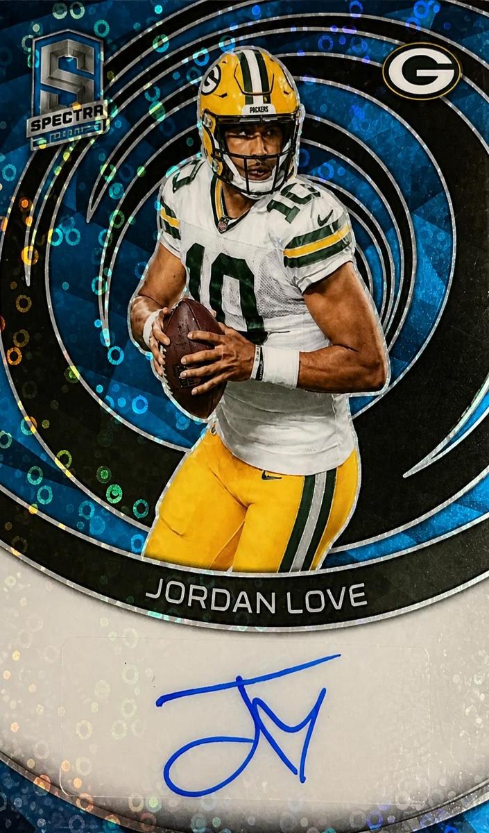 2023 Panini Spectra Football Neon Blue Jordan Love #SIG-JLO PSA 8.5