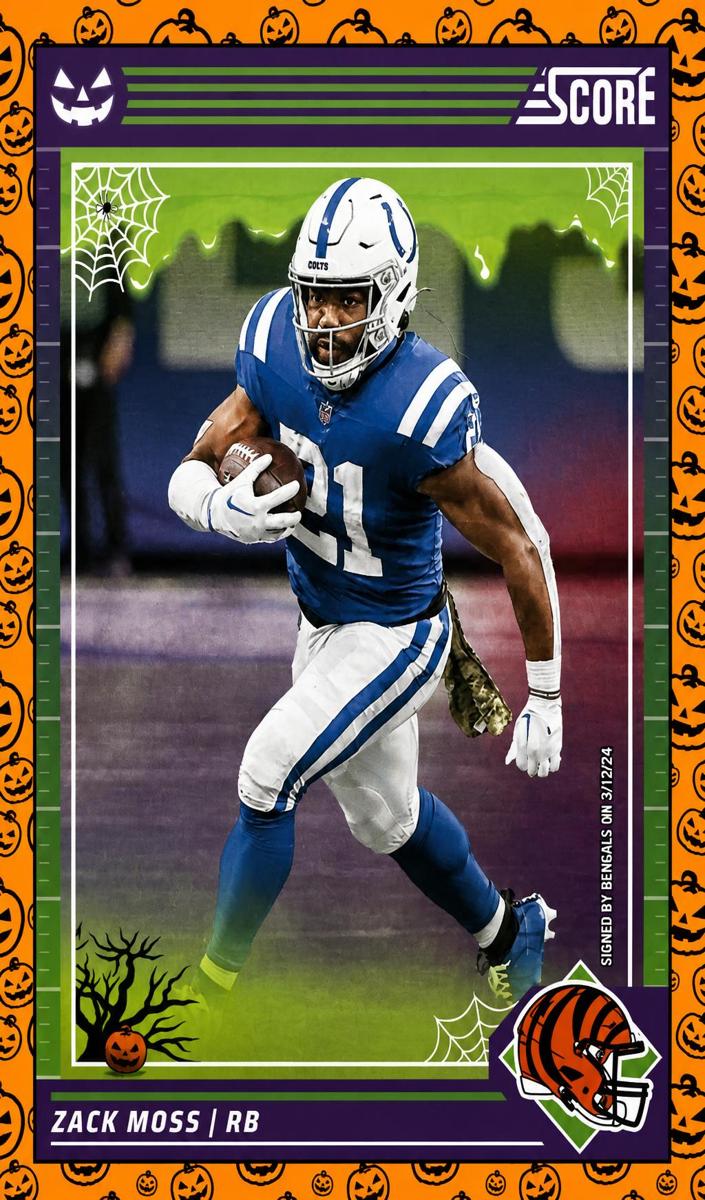 2024 Panini Score-a-Treat Football Pumpkin Zack Moss #123