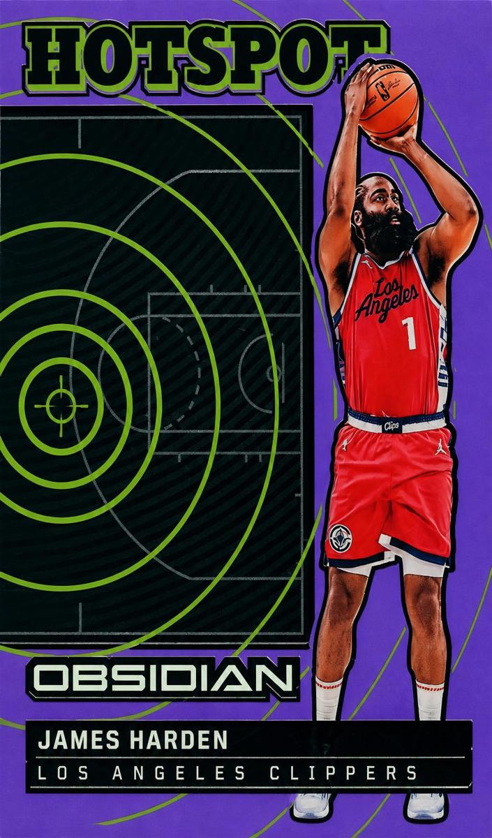 2024 Panini Obsidian Basketball Electric Etch Purple Flood James Harden #17