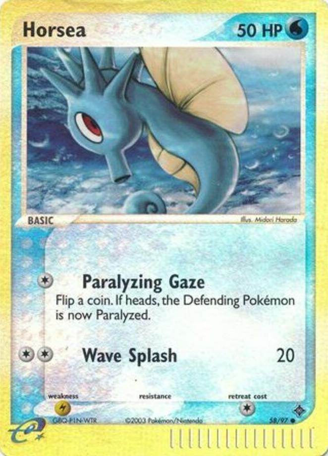 2003 Pokemon EX Dragon Reverse Foil Horsea #58