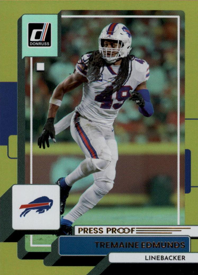 2022 Panini Donruss Football Press Proof Premium Tremaine Edmunds #120