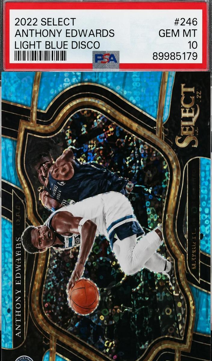 2022 Panini Select Basketball Light Blue Disco Anthony Edwards #246