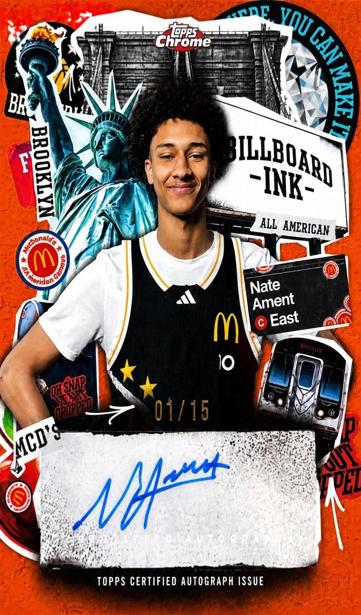 2025 Topps Chrome McDonald's All American Basketball Orange Refractor Nate Ament #BI-NA