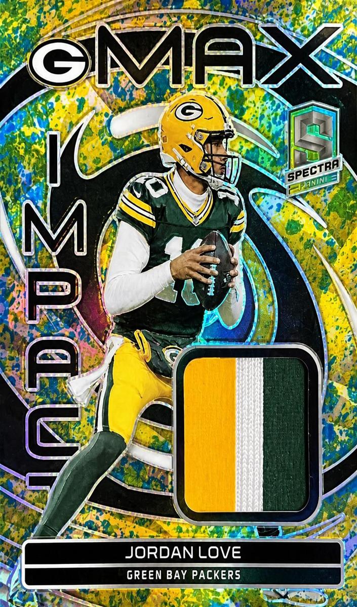2023 Panini Spectra Football Neon Splatter Jordan Love #MI-JLO PSA 10