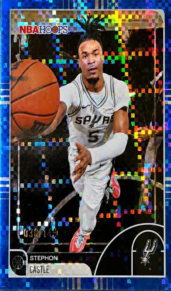 2025 Topps NBA Hoops Basketball Pixel Burst Blue Stephon Castle #47