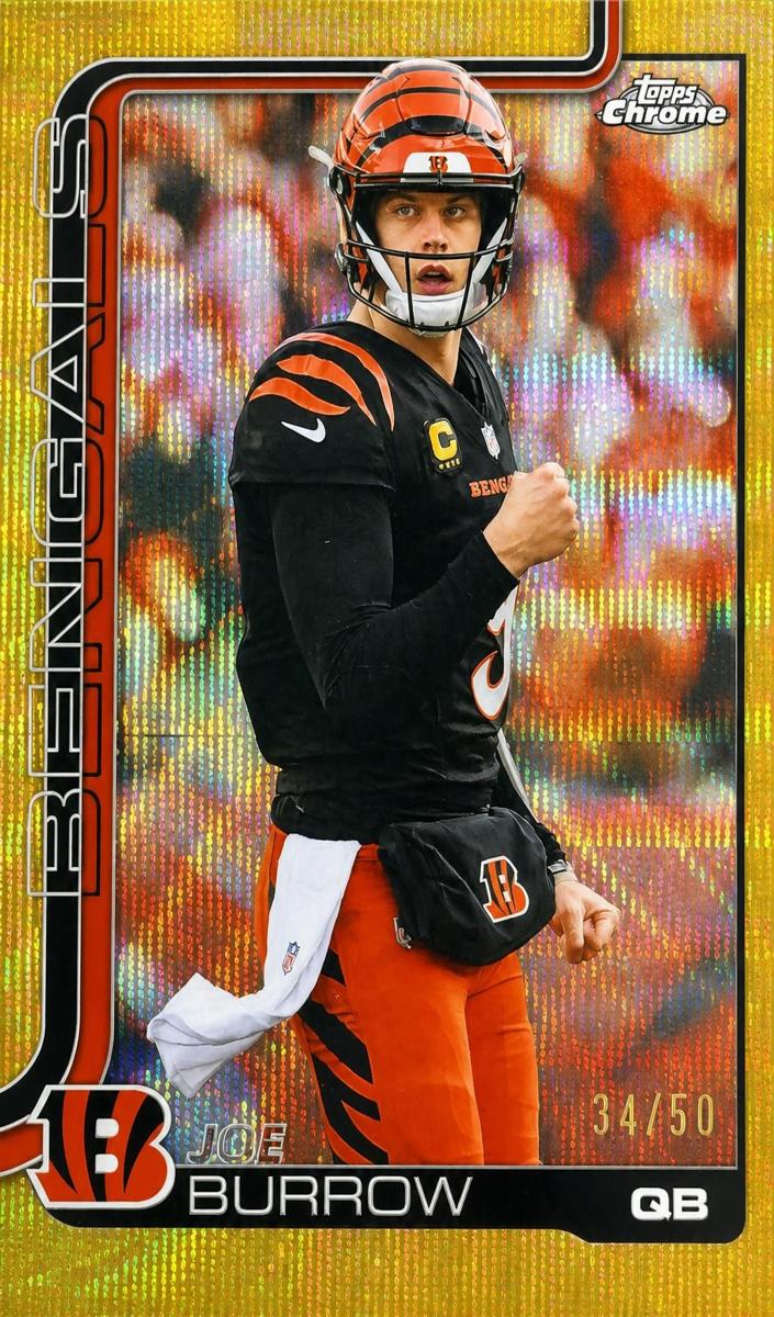 2025 Topps Chrome Football Gold Wave Refractor Joe Burrow #61