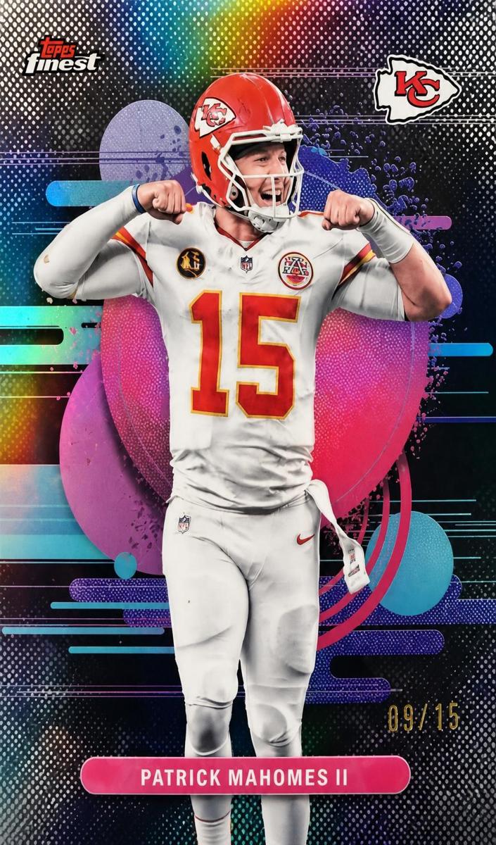 2025 Topps Finest Football Black Refractor Patrick Mahomes II #136