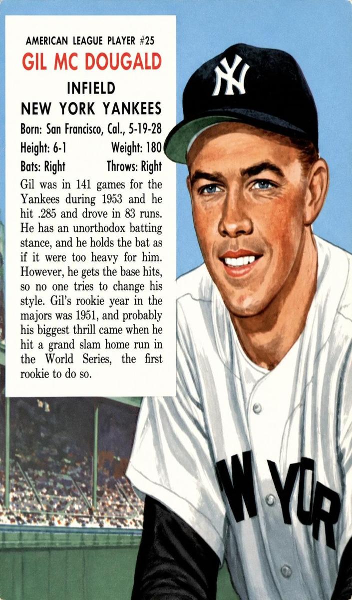 1954 Red Man Tobacco Baseball Gil McDougald #25