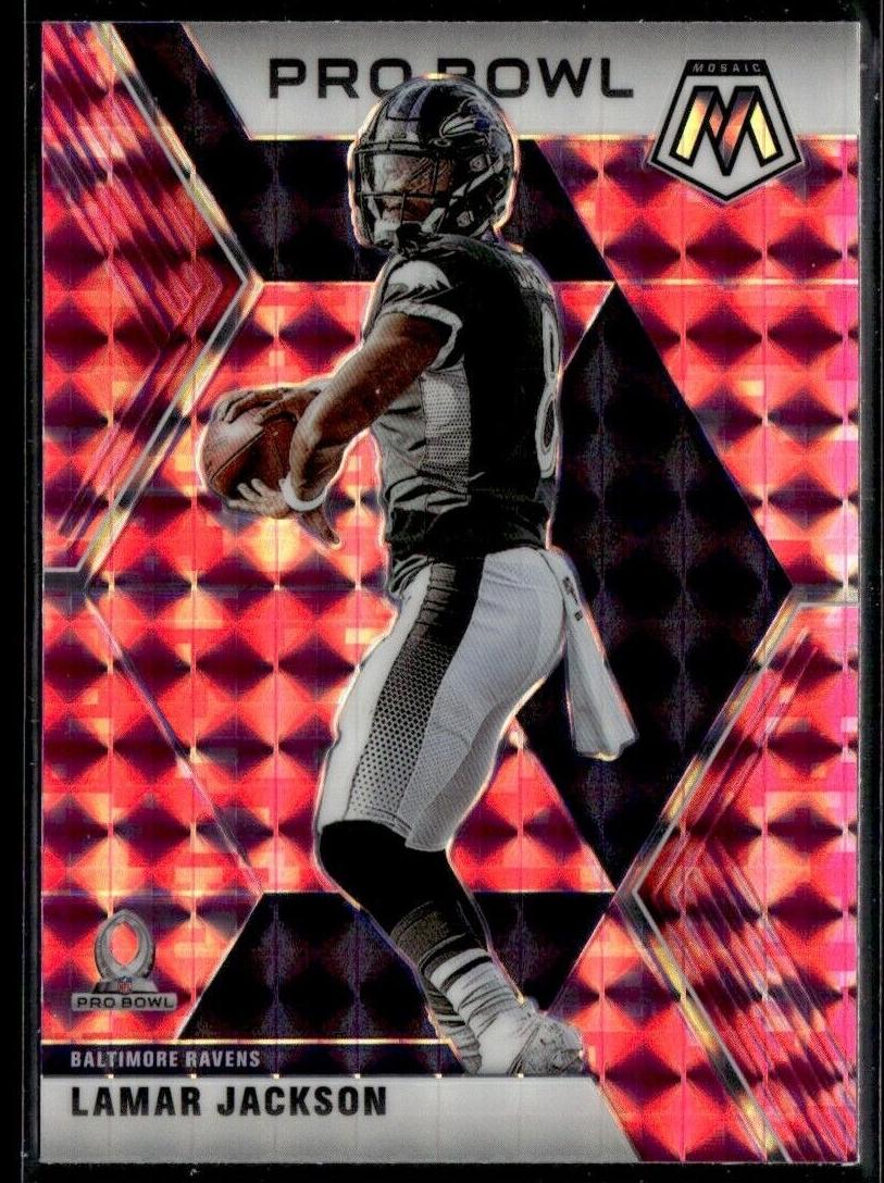 2020 Panini Mosaic Football Pink Camo Lamar Jackson #251 PSA 9