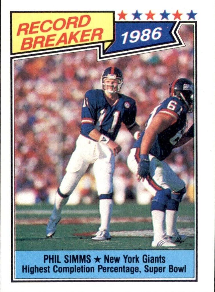 1987 Topps Football Phil Simms #8
