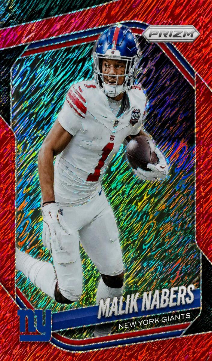 2025 Panini Prizm Football Red Shimmer Malik Nabers #206