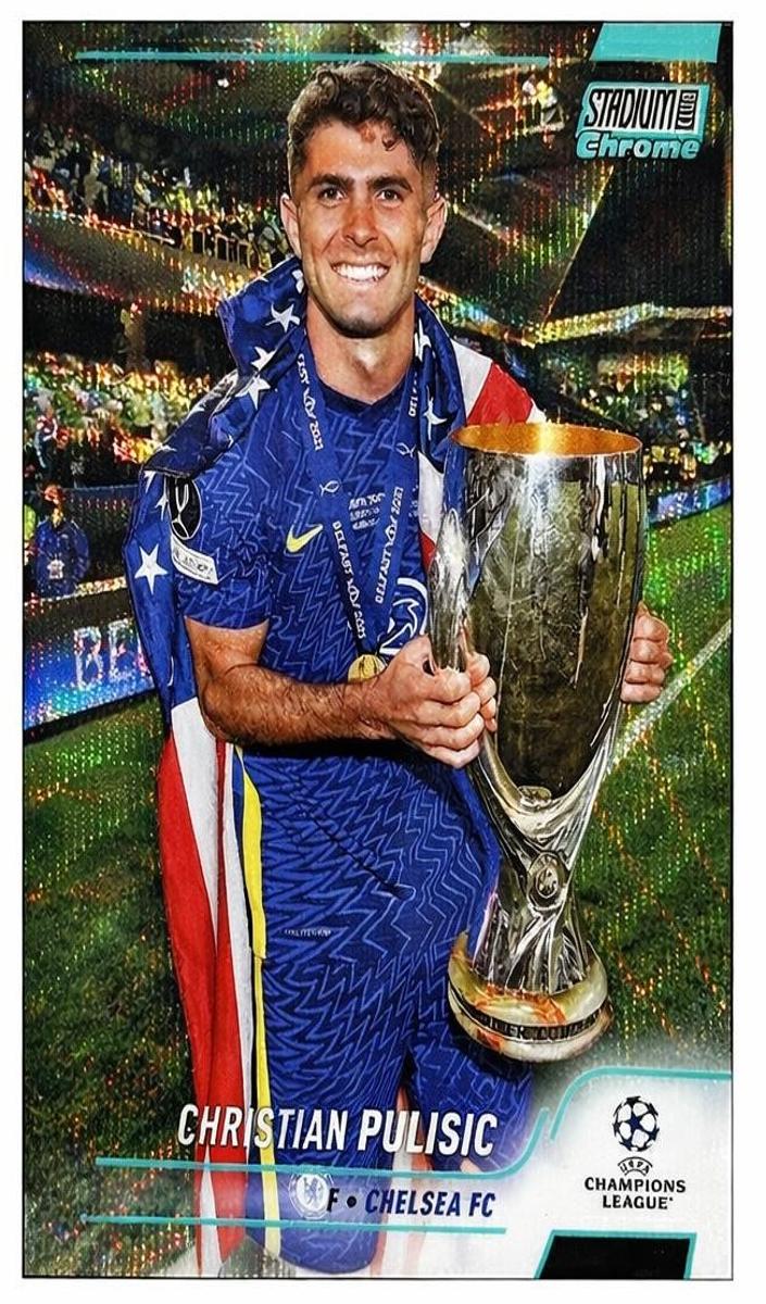 2021 Topps Stadium Club Chrome UEFA Champions League Soccer Refractor Christian Pulisic #85 PSA 10