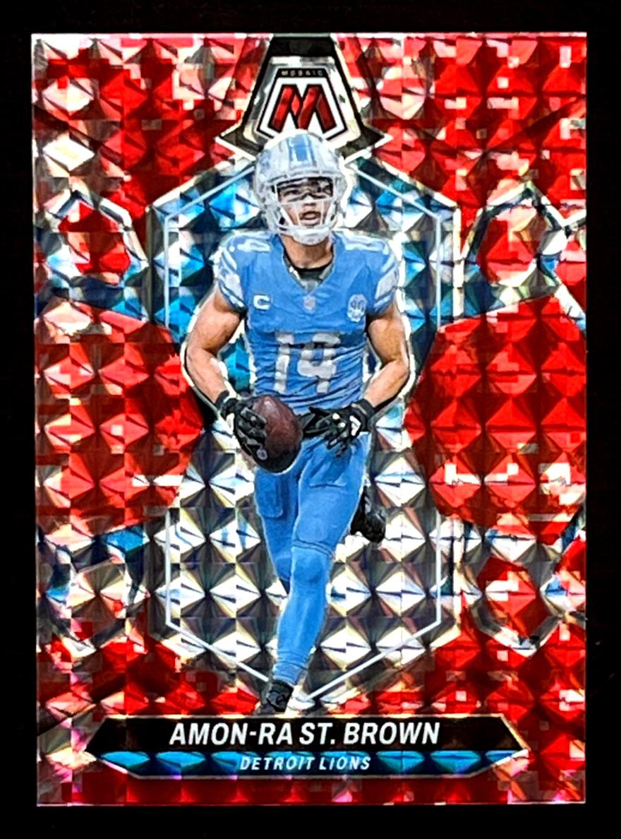 2024 Panini Mosaic Football Red Amon-Ra St. Brown #74 PSA 10