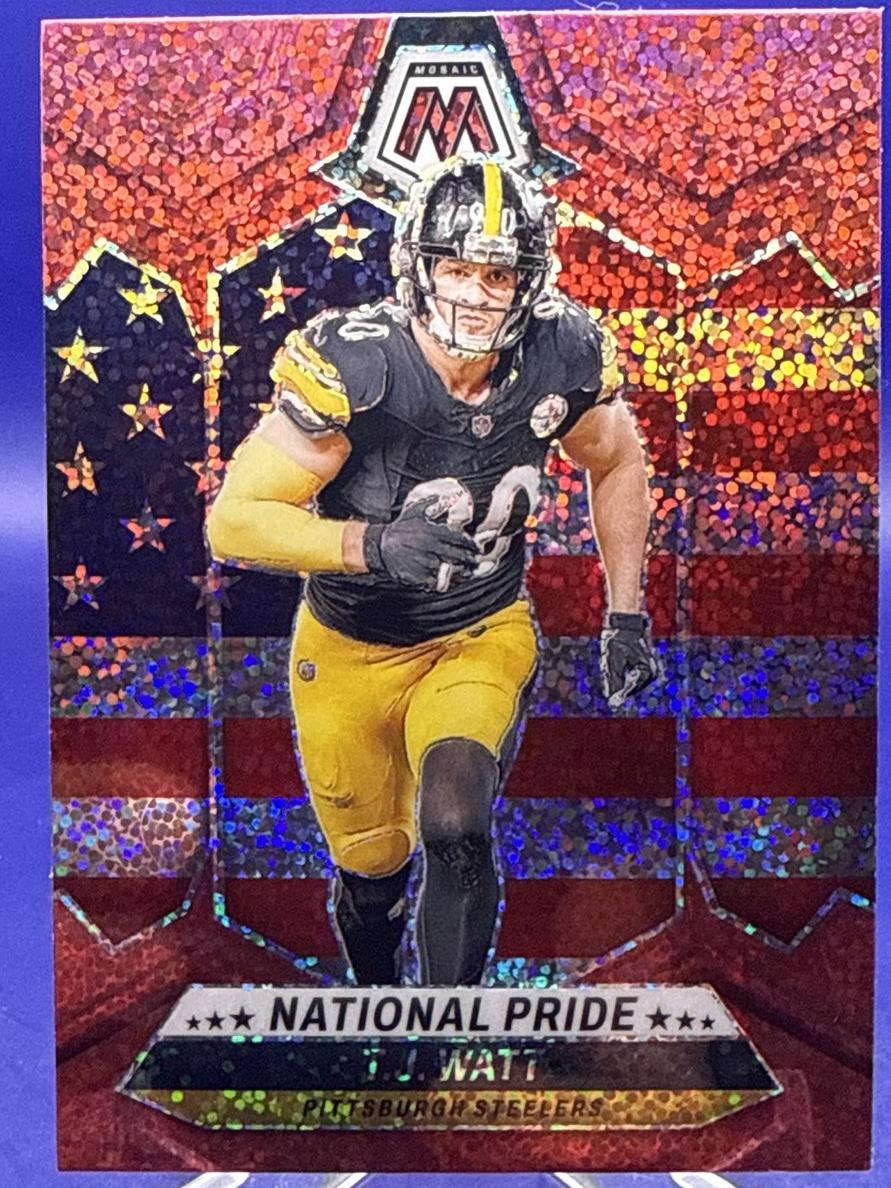 2024 Panini Mosaic Football Red Sparkle T.J. Watt #266