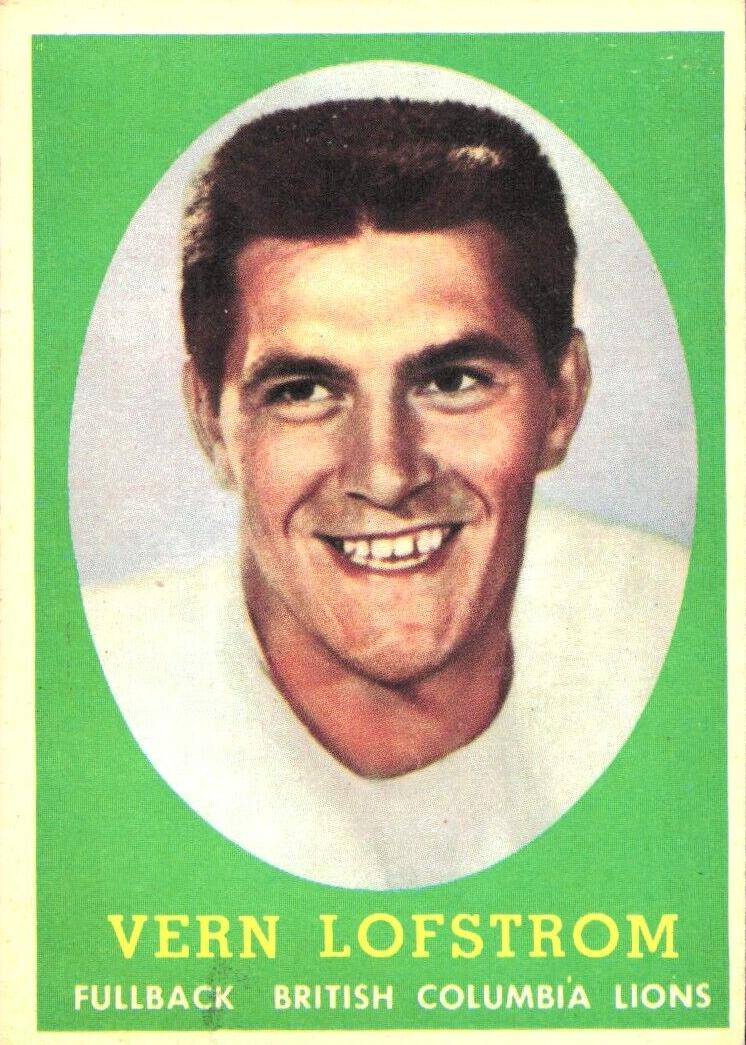 1958 Topps CFL Football Vern Lofstrom #70