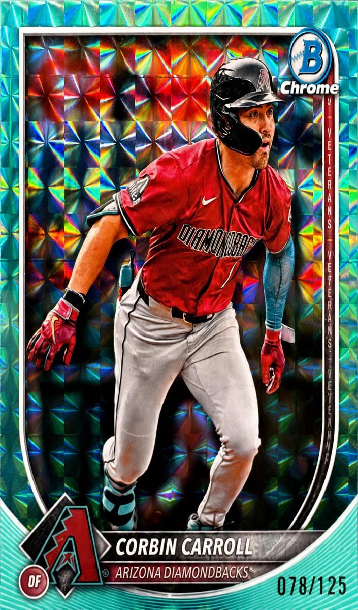 2025 Bowman Chrome Baseball Aqua Geometric Refractor Corbin Carroll #85