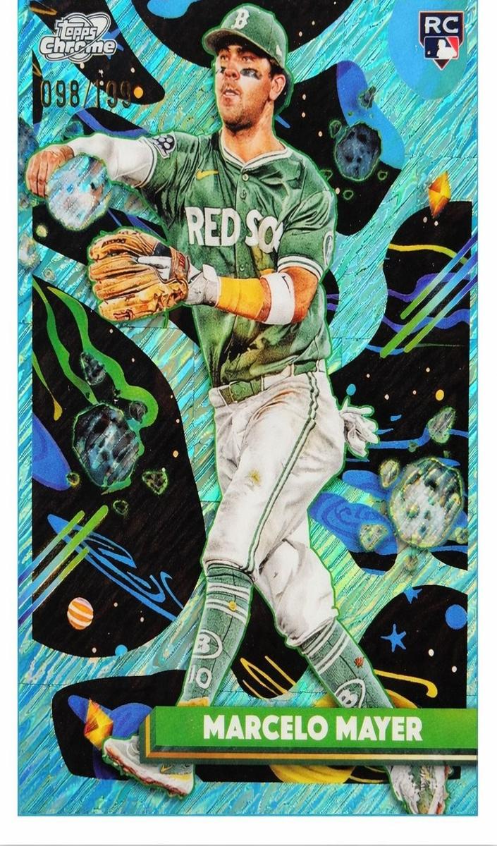 2025 Topps Cosmic Chrome Baseball Aqua Equinox Refractor Marcelo Mayer #91