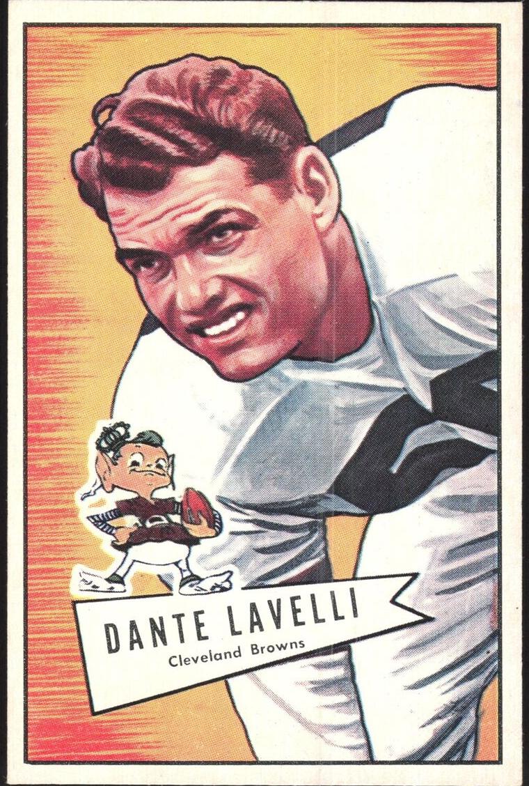 1952 Bowman Large Football Dante Lavelli #128 PSA 7