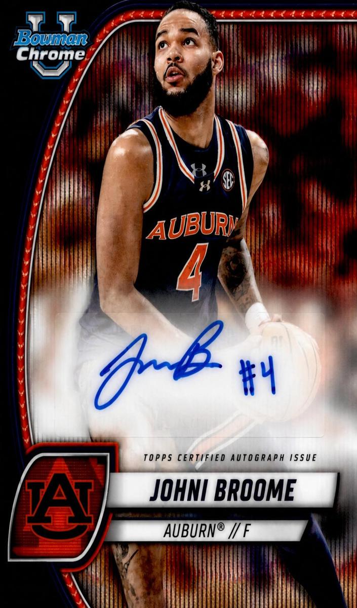 2024 Bowman Chrome University Basketball Black Wave Refractor Johni Broome #98