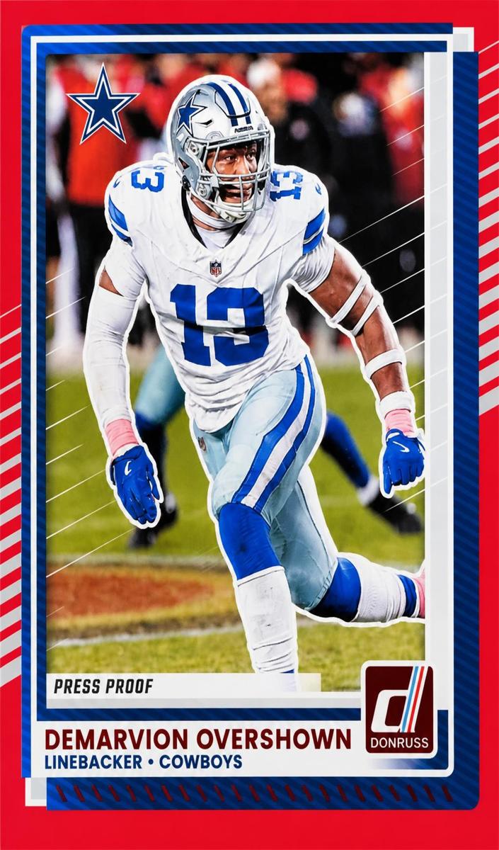 2025 Panini Donruss Football Press Proof Red Demarvion Overshown #175