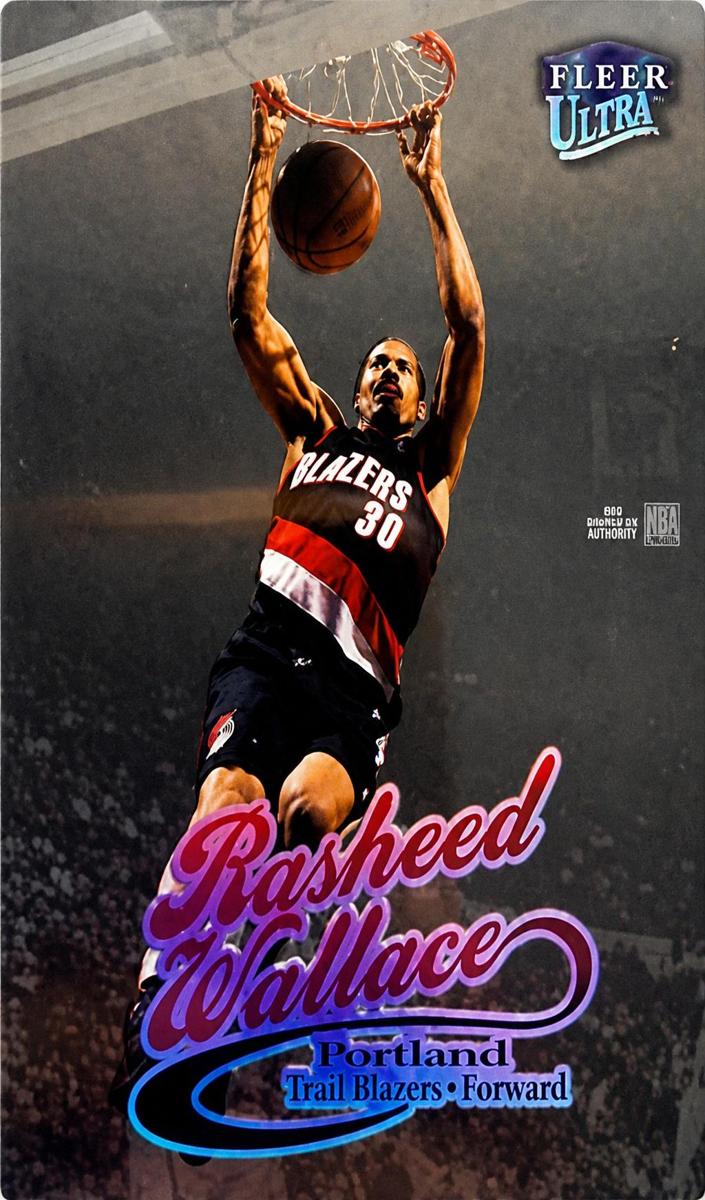 1998 Fleer Ultra Basketball Platinum Medallion Rasheed Wallace #16P PSA 8