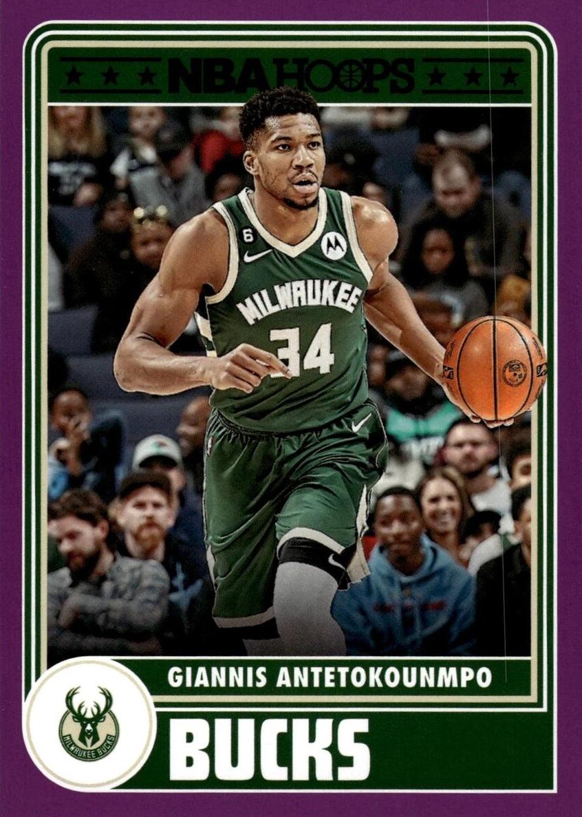 2023 Panini Hoops Basketball Purple Giannis Antetokounmpo #285