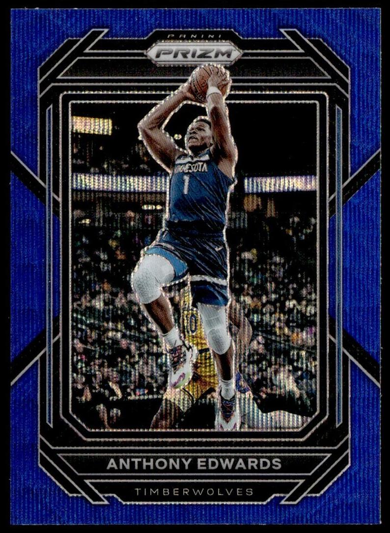 2022 Panini Prizm Basketball Blue Wave Anthony Edwards #56 PSA 10