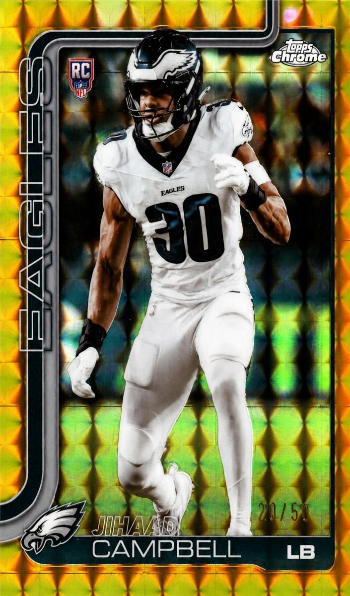 2025 Topps Chrome Football Gold Geometric Refractor Jihaad Campbell #366