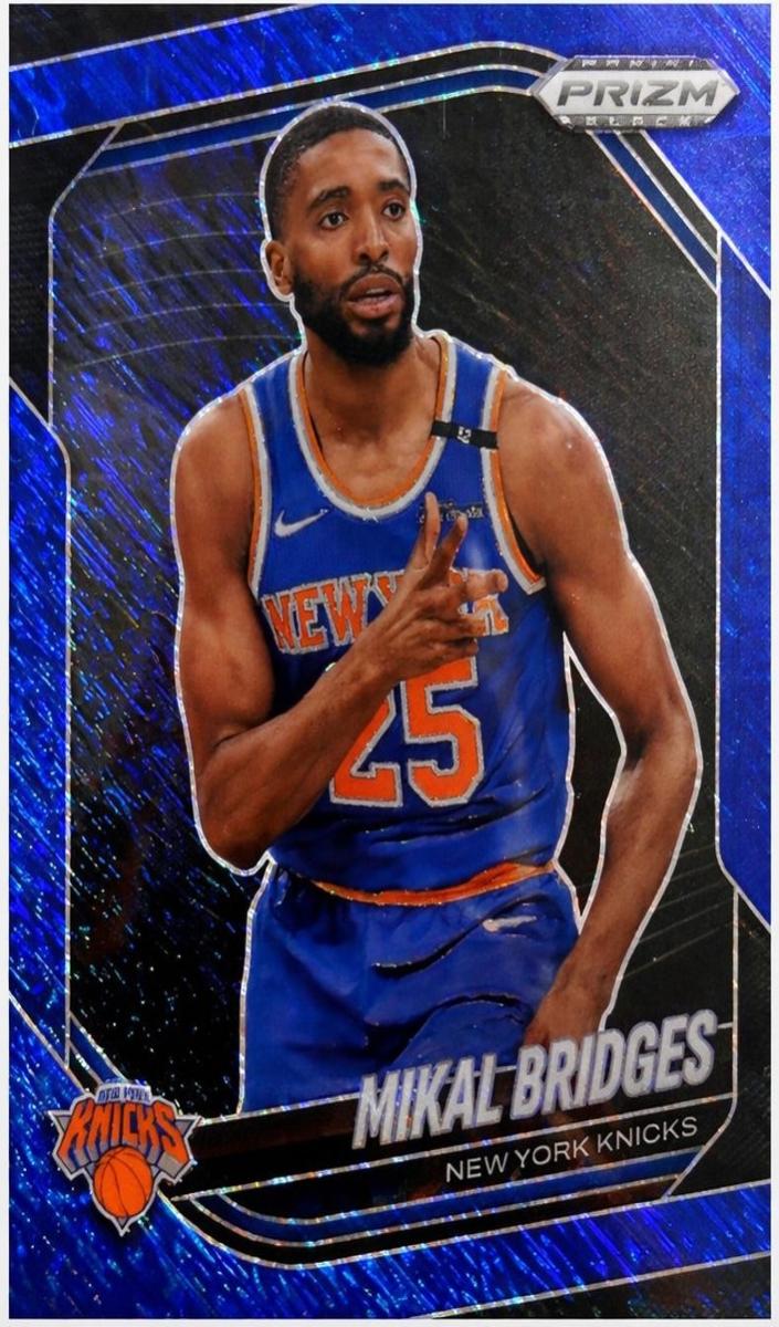 2024 Panini Prizm Black Basketball Blue Shimmer FOTL Mikal Bridges #158 PSA 10