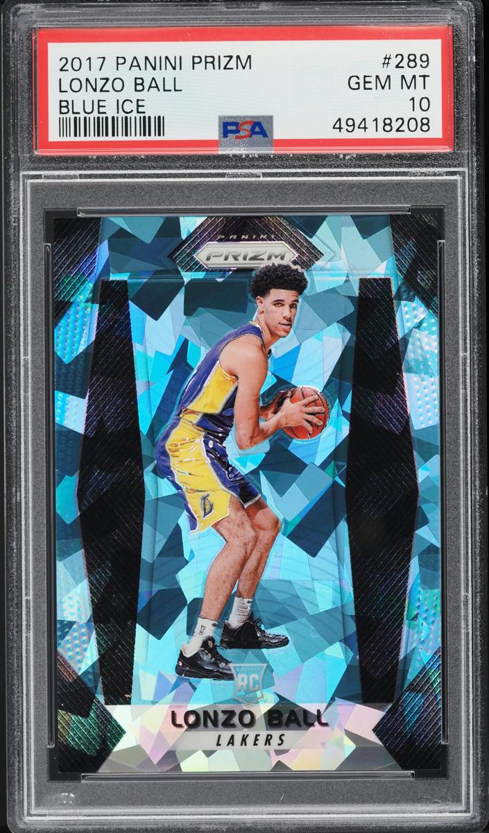 2017 Panini Prizm Basketball Prizm Blue Ice Lonzo Ball #289