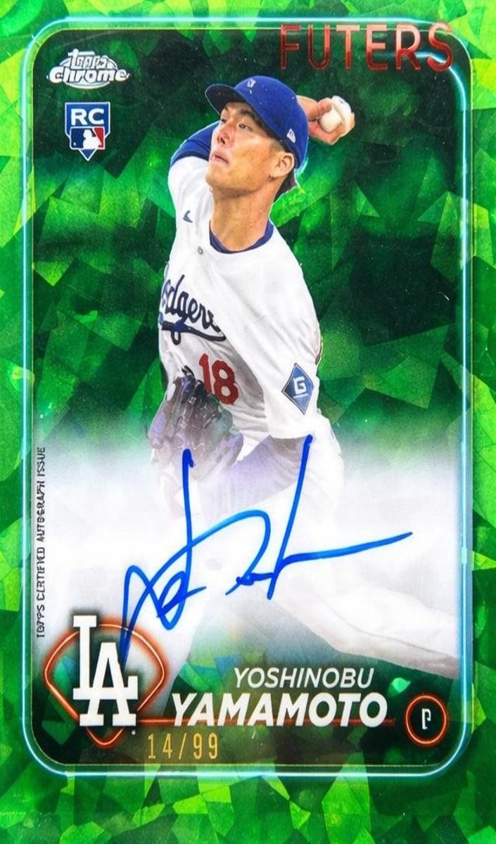 2024 Topps Chrome Update Sapphire Baseball Green Yoshinobu Yamamoto #USA-YY PSA 9