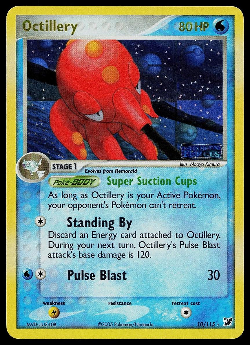 2005 Pokemon EX Unseen Forces Reverse Holo Octillery #10 CGC 8.5