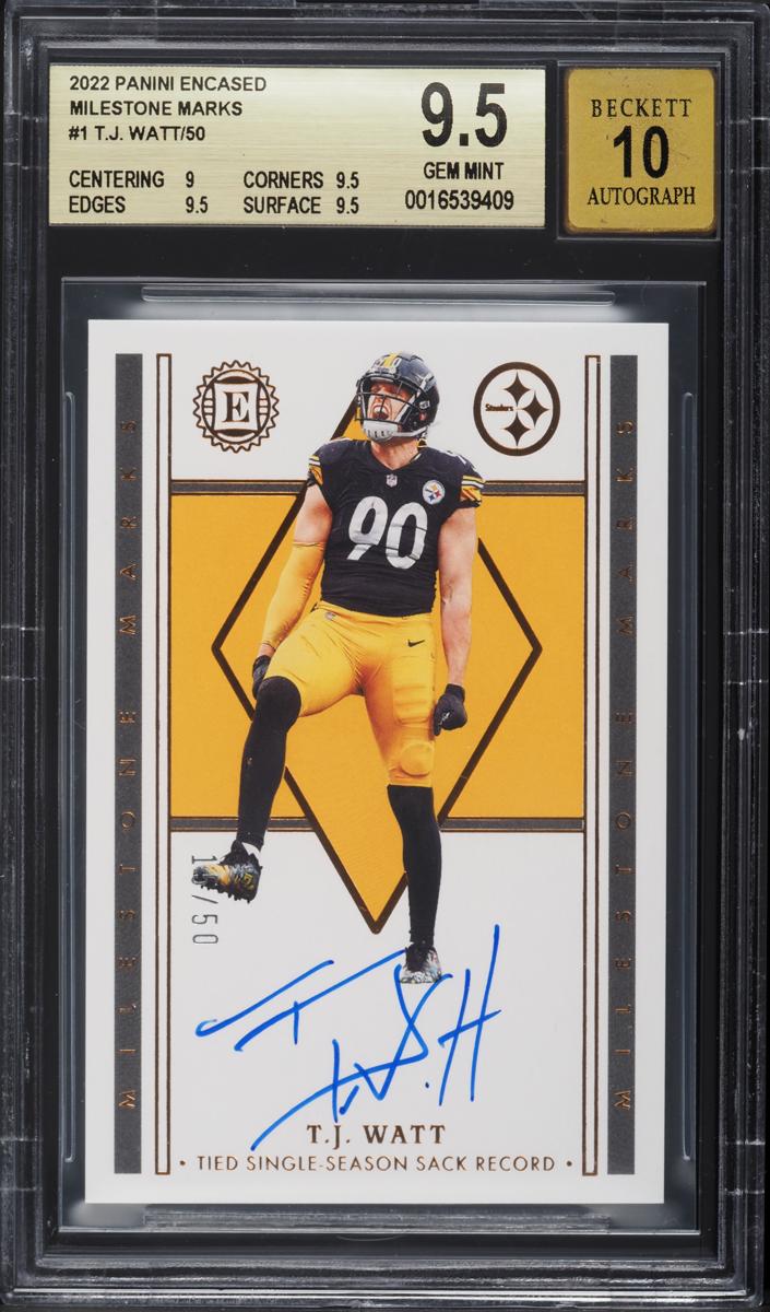 2022 Panini Encased Football T.J. Watt #MM-TJ