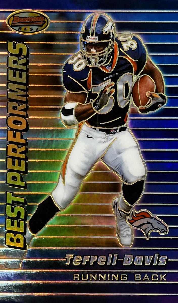 1999 Bowman's Best Football Atomic Refractor Terrell Davis #93
