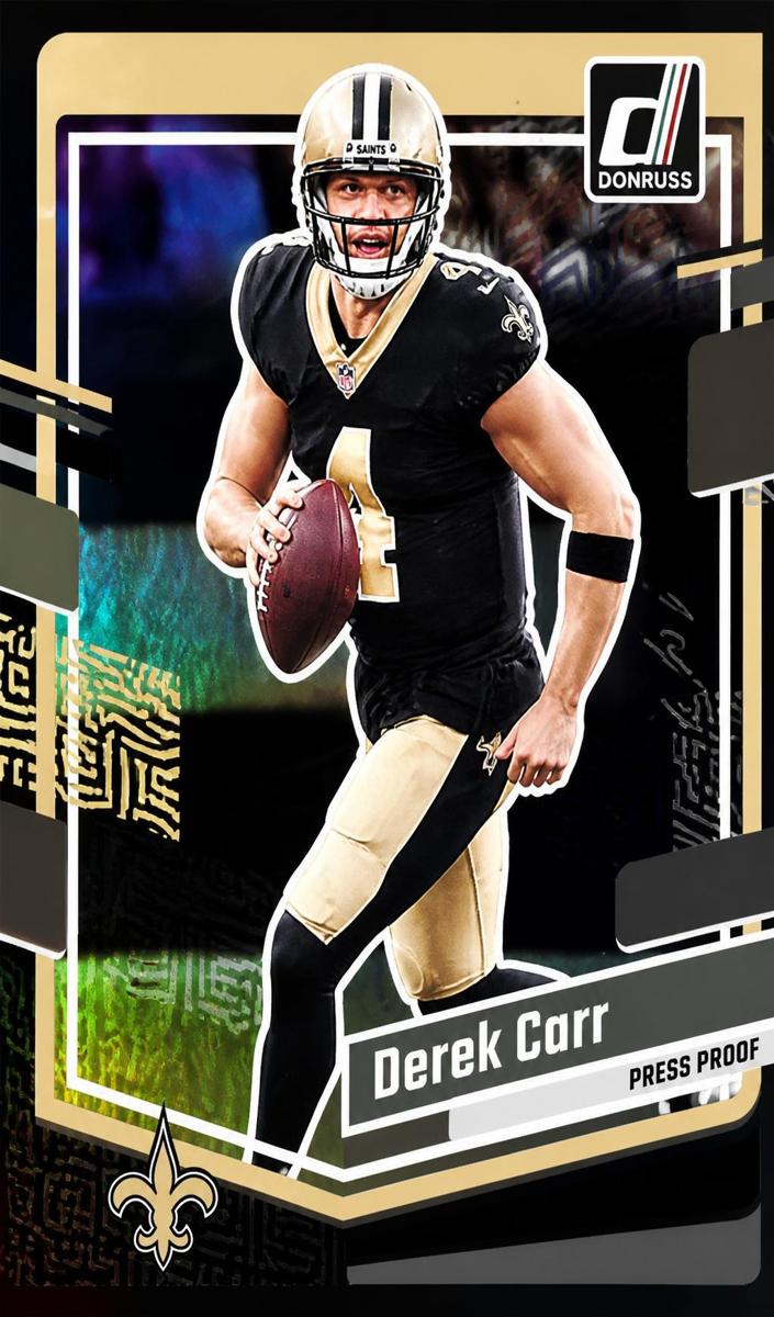 2023 Panini Donruss Football Press Proof Black Die-Cut Derek Carr #213