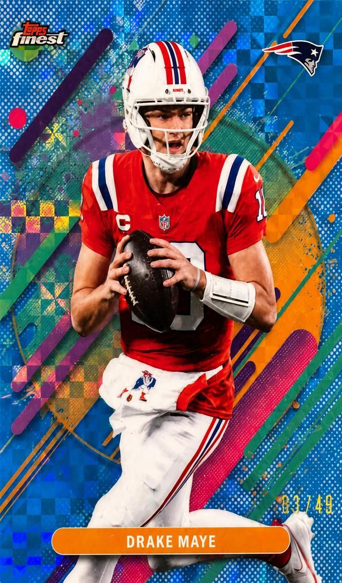 2025 Topps Finest Football Blue X-Fractor Drake Maye #243