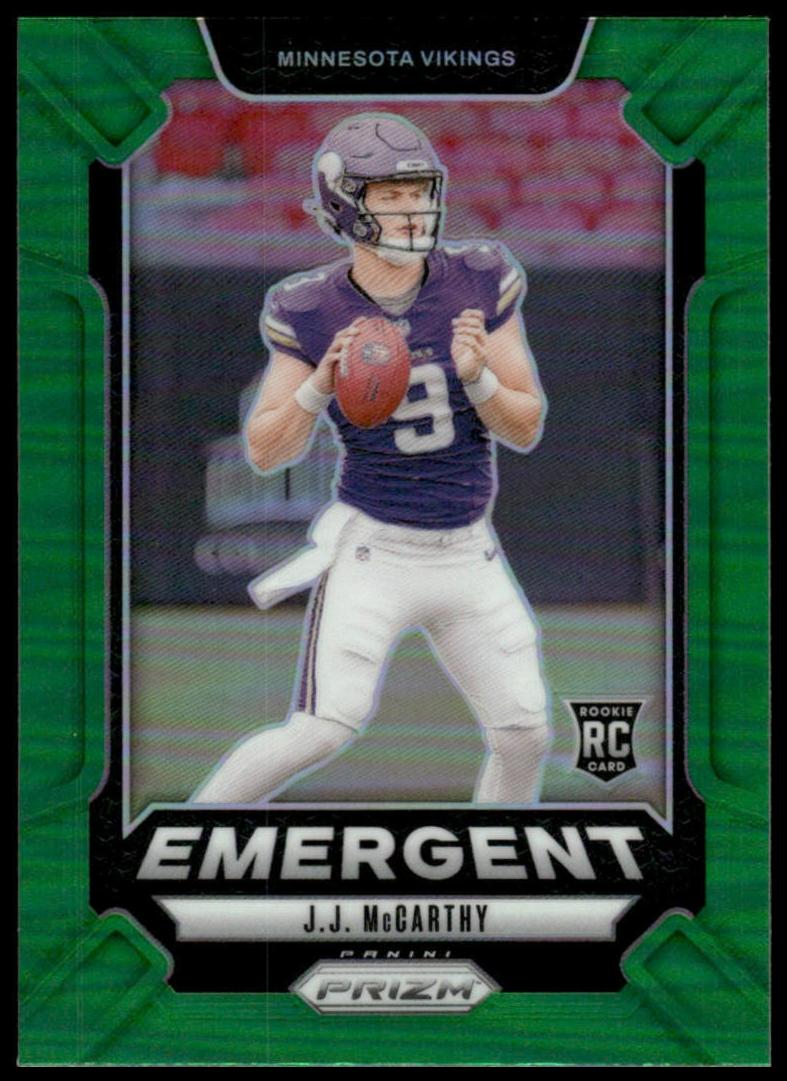 2024 Panini Prizm Football Green J.J. McCarthy #19 PSA 9