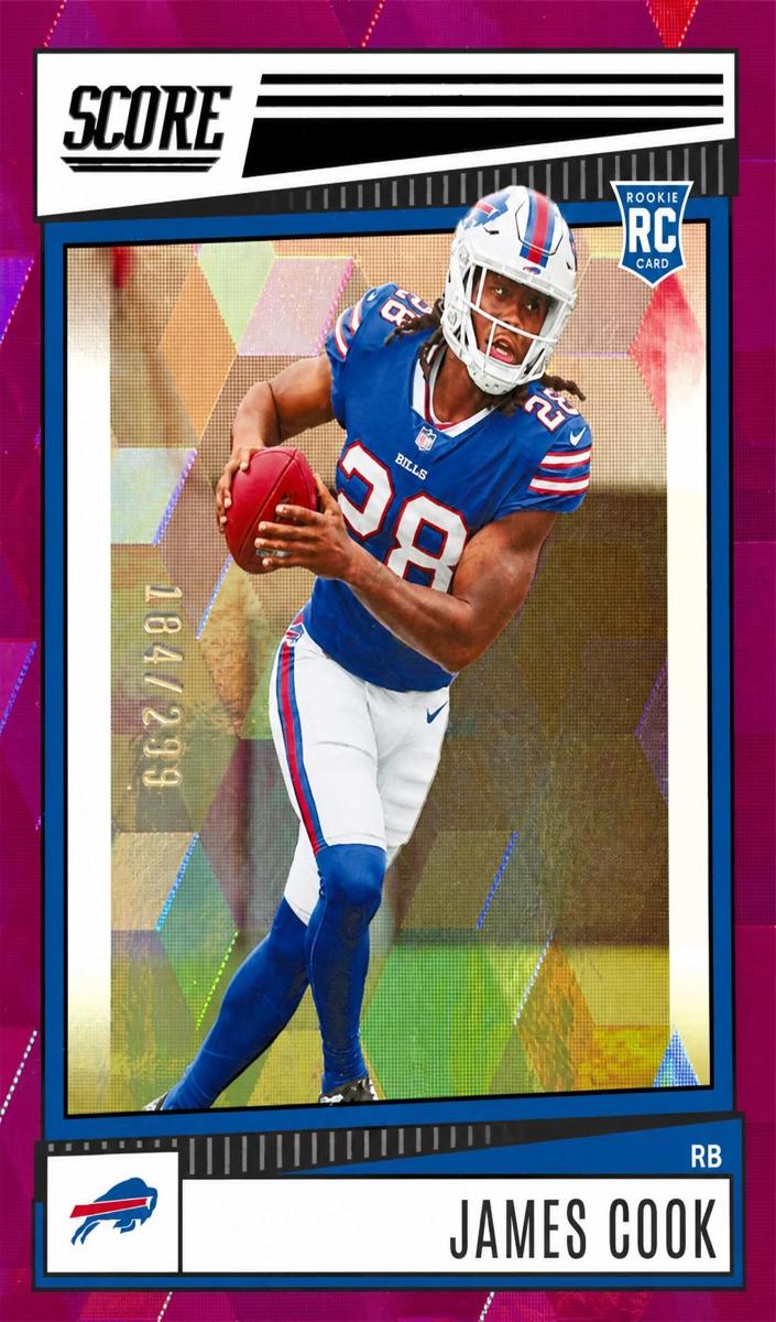 2022 Panini Score Football Purple James Cook #334