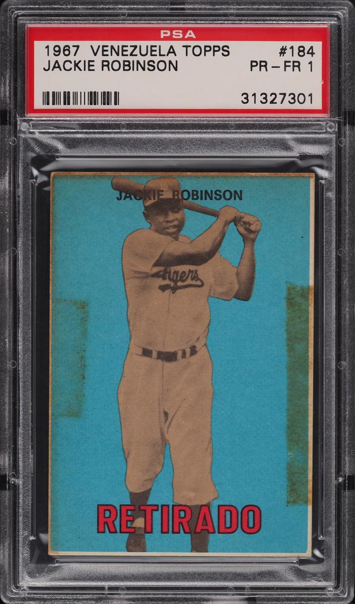 1967 Topps Venezuelan Baseball Jackie Robinson #184 PSA 7.5