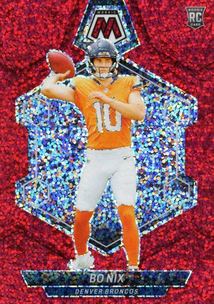 2024 Panini Mosaic Football Red Sparkle Bo Nix #312