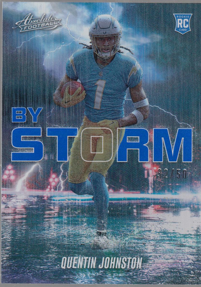 2023 Panini Absolute Football Spectrum Blue Quentin Johnston #BST-10 PSA 8.5