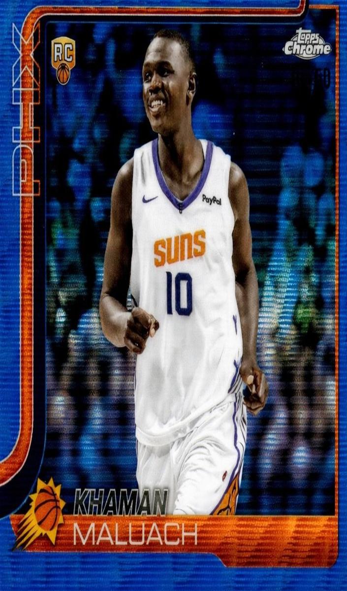 2025 Topps Chrome Basketball Blue Wave Refractor Khaman Maluach #260