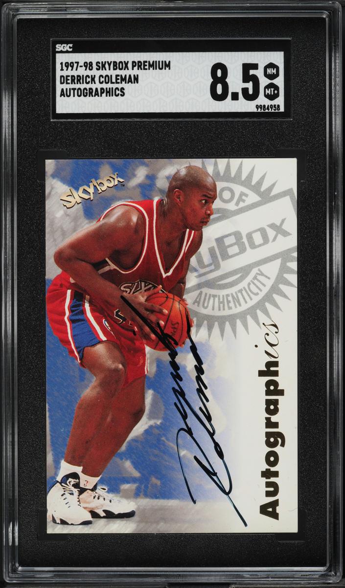 1997 Skybox Premium Basketball Derrick Coleman #25 PSA 8