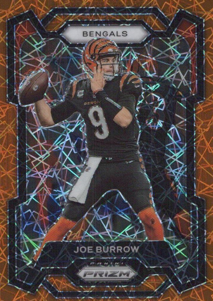 2023 Panini Prizm Football Orange Ice Joe Burrow #57 PSA 10