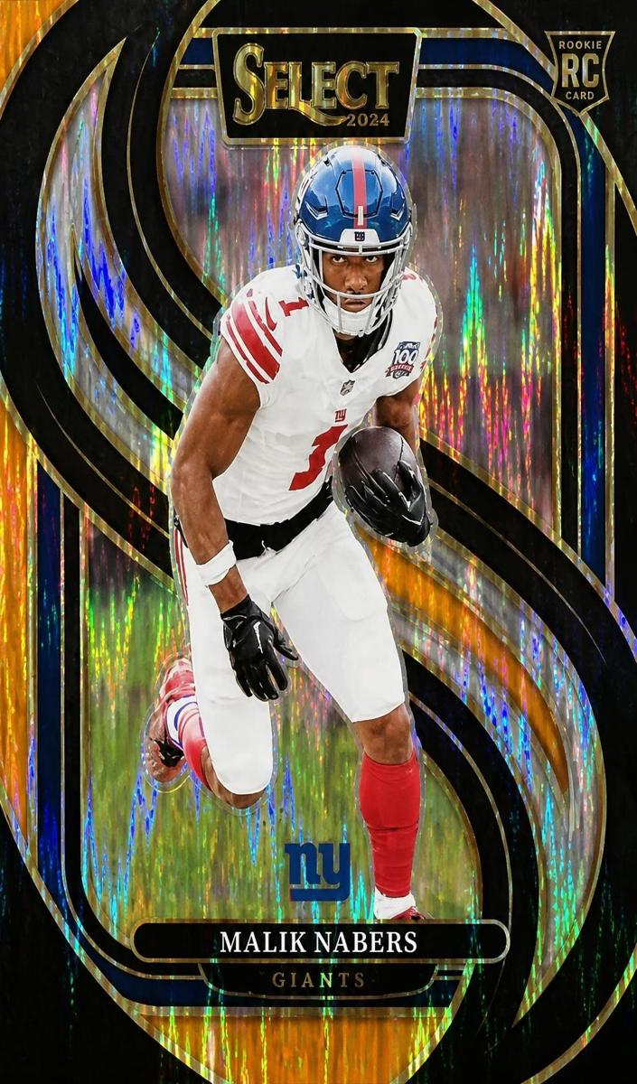 2024 Panini Select Football Black and Orange Shock Malik Nabers #116 PSA 9